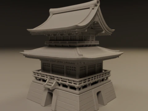 Japanese temple 3D Print Model
