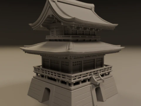 Japanese temple 3D Print Model
