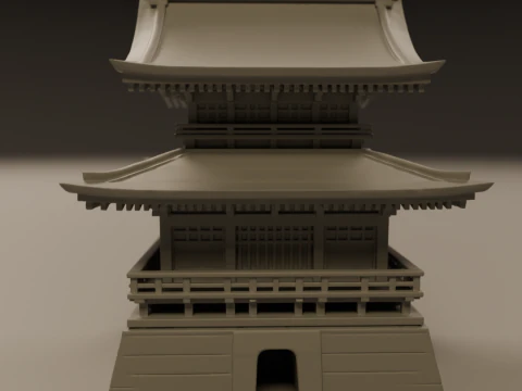 Japanese temple 3D Print Model
