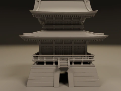 Japanese temple 3D Print Model