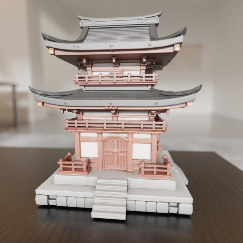 Japanese temple Modelo de Impressão 3D .c4d .max .obj .3ds .fbx .stl .blend 