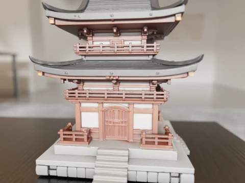 Japanese temple 3D Print Model