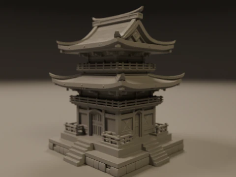 Tempio giapponese Modello di stampa 3D