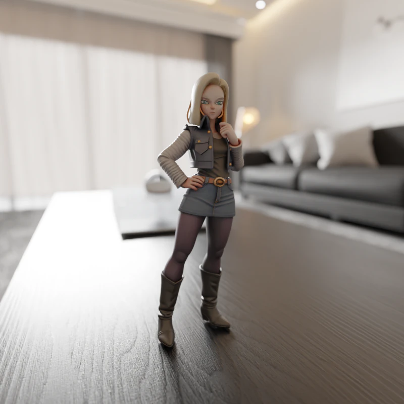 Android 18 3D Print Model .c4d .max .obj .3ds .fbx .stl .blend 