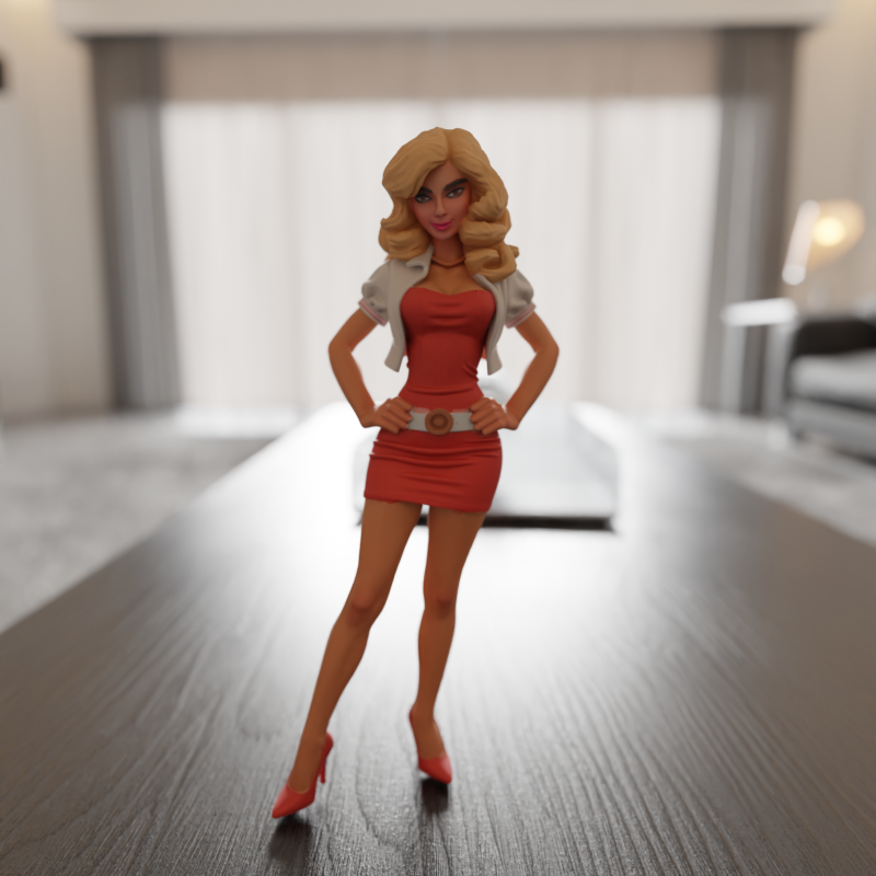 Pin-up 3D Print Model .c4d .max .obj .3ds .fbx .stl .blend 