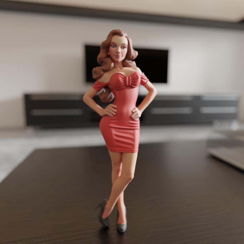 Pin-up 3D Print Model .c4d .max .obj .3ds .fbx .stl .blend 