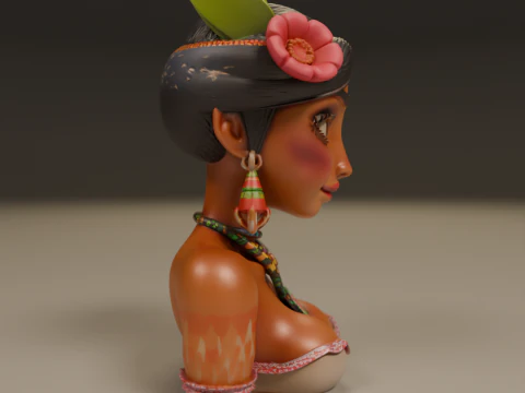 Brazilian native pin-up 3D Print Model