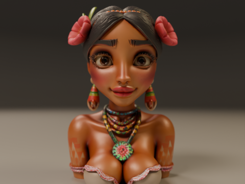 Brazilian native pin-up 3D Print Model