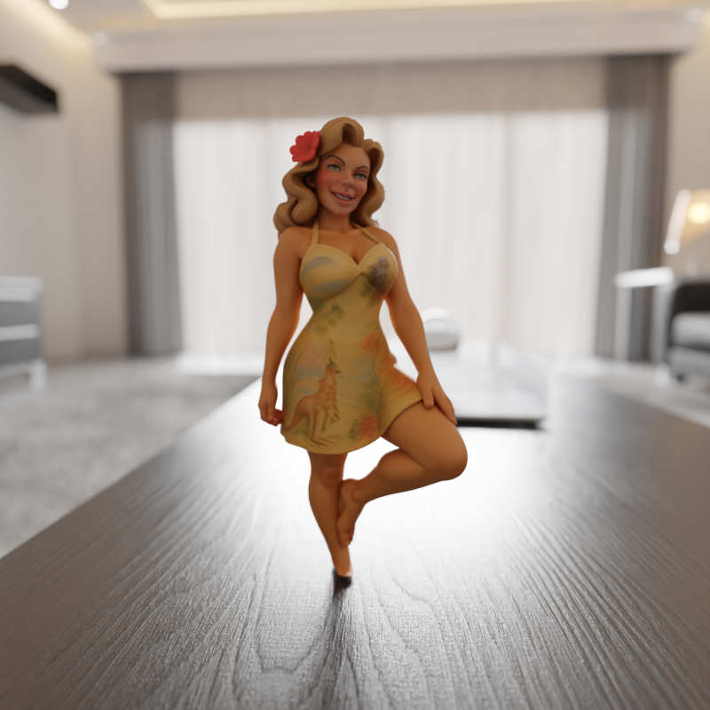 Australian pin-up 3D Print Model .c4d .max .obj .3ds .fbx .stl .blend 