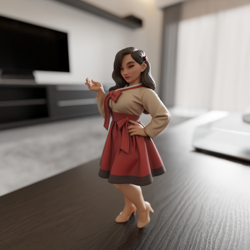 Korean pin-up Modello di stampa 3D .c4d .max .obj .3ds .fbx .stl .blend 