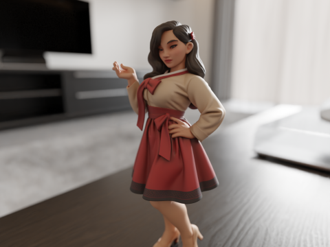 Korean pin-up Modello di stampa 3D