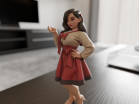 Корейский пин-ап 3D Принт Модель