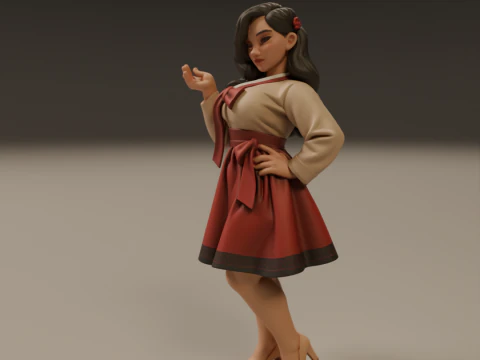 Korean pin-up 3D Print Model