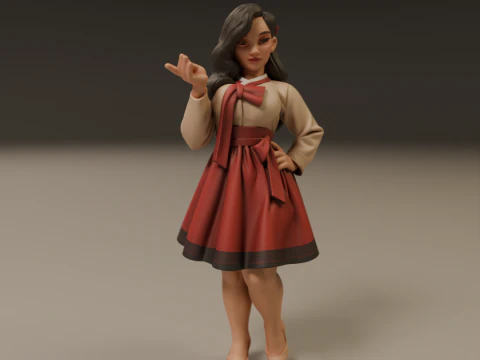 Korean pin-up 3D Print Model