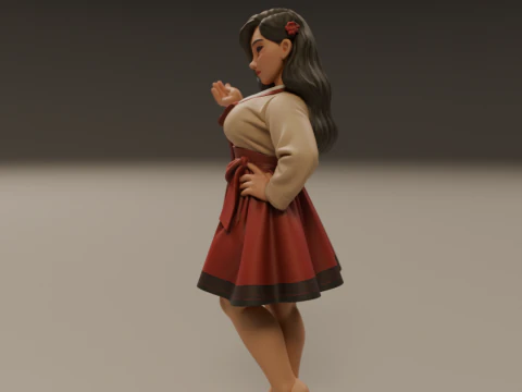 Korean pin-up 3D Print Model