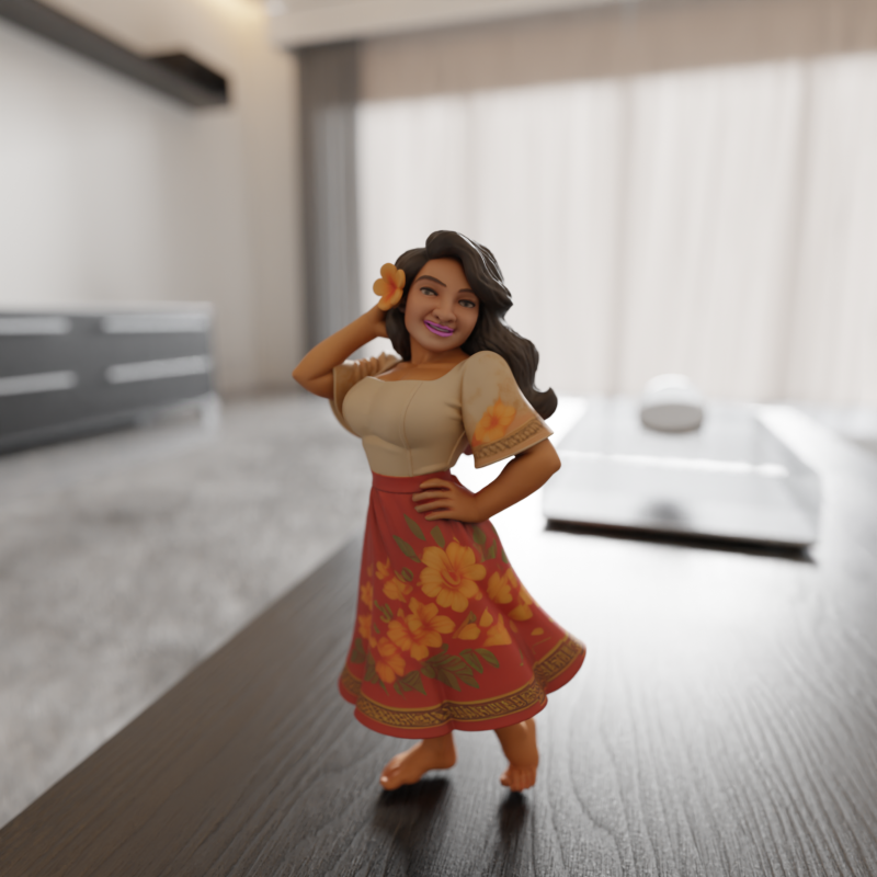 Filipina pin-up 3D 打印模型 .c4d .max .obj .3ds .fbx .stl .blend