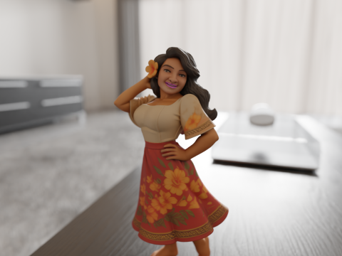 Filipina pin-up 3D Print Model