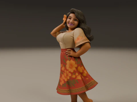 Filipina pin-up 3D Print Model