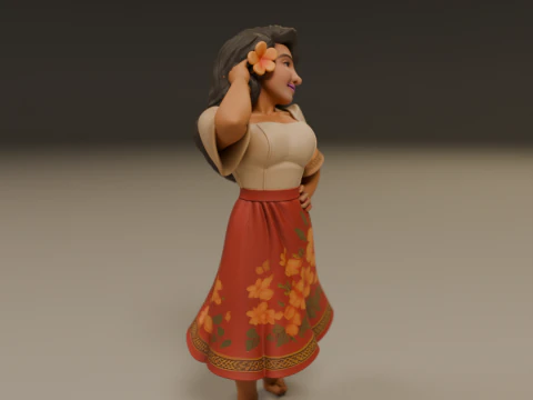 Filipina pin-up 3D Print Model