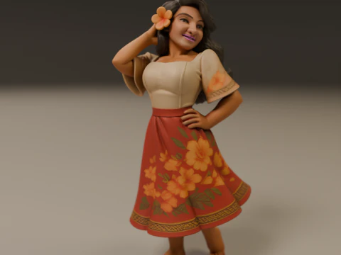 Filipina pin-up 3D Print Model