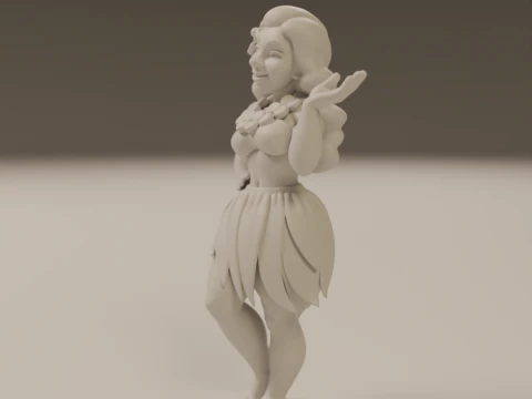 Hawaiian pin-up 3D Print Model