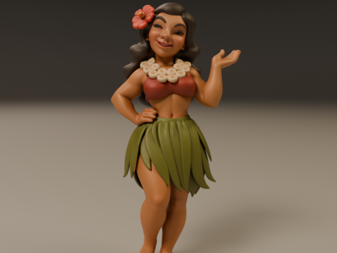 Hawaiian pin-up 3D 打印模型