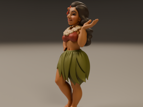 Hawaiian pin-up 3D 打印模型
