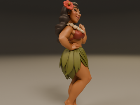 Hawaiian pin-up 3D 打印模型