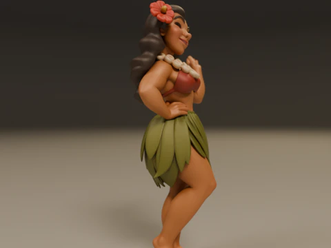 Hawaiian pin-up 3D Print Model