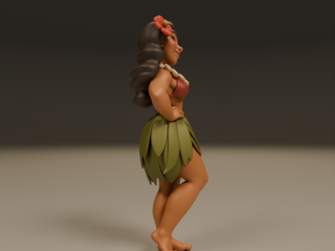 Hawaiian pin-up 3D 打印模型