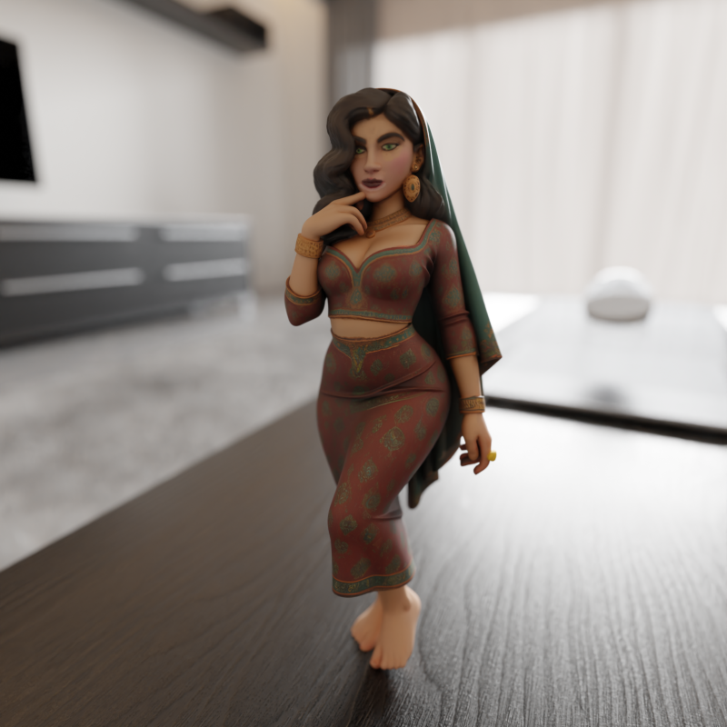 Iranian pin-up 3D Druckmodell .c4d .max .obj .3ds .fbx .stl .blend 