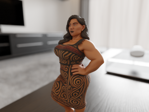 Maori pin-up 3D 打印模型