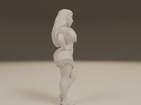 Native american pin-up 3D Print Model