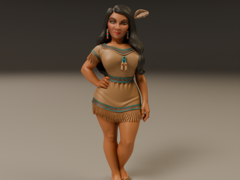 Native american pin-up 3D Print Model