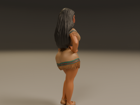 Native american pin-up 3D Print Model