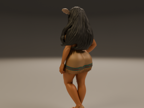 Native american pin-up 3D Print Model