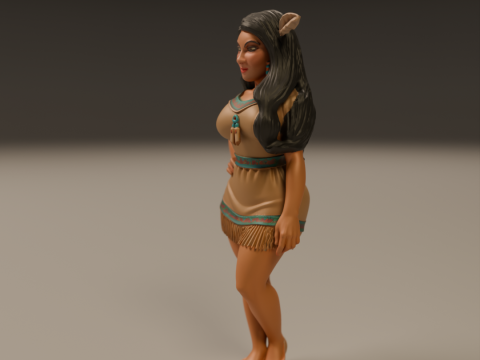 Native american pin-up 3D Print Model