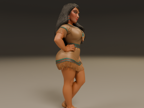Native american pin-up 3D Print Model