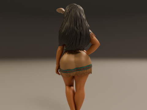 Native american pin-up 3D Print Model