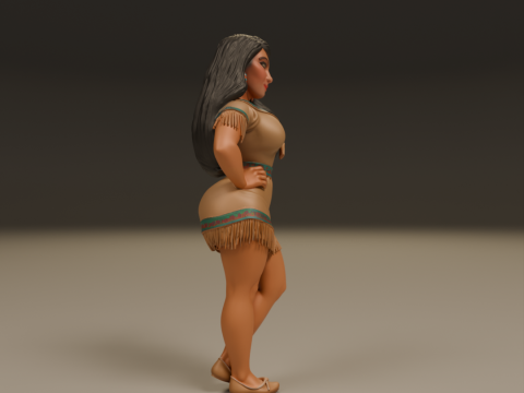 Native american pin-up 3D Print Model