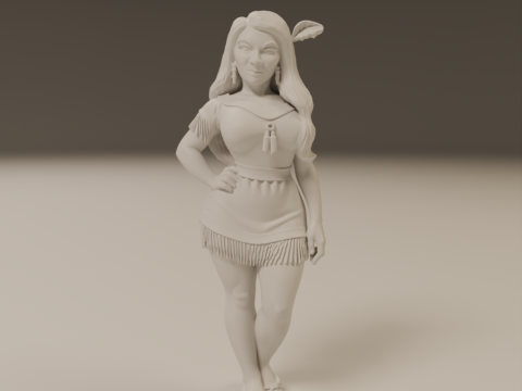 Native american pin-up 3D Print Model