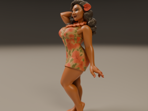 Polynesian pin-up 3D 打印模型