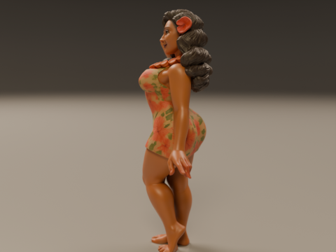 Polynesian pin-up 3D 打印模型