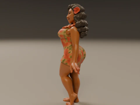Polynesian pin-up 3D Print Model