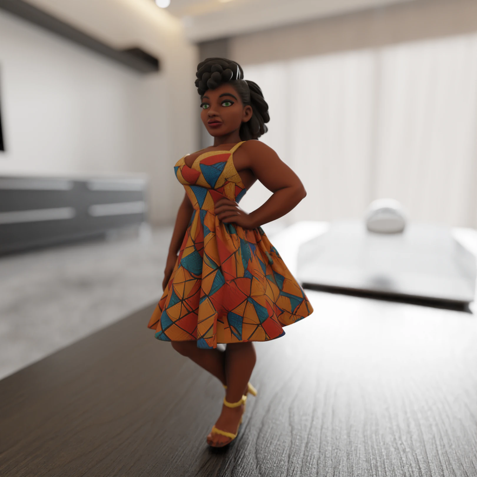 African pin-up 3D Print Model .c4d .max .obj .3ds .fbx .stl .blend 