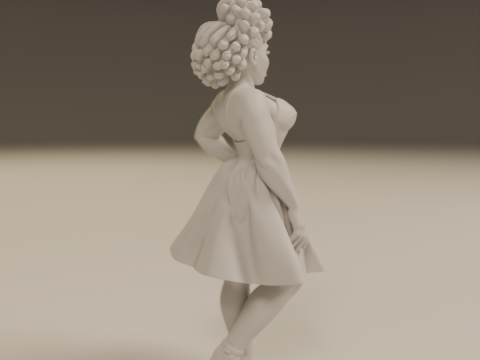African pin-up Model Cetak 3D