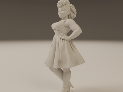 African pin-up Model Cetak 3D