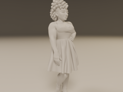 African pin-up Model Cetak 3D