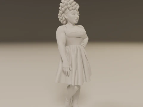 African pin-up 3D Print Model