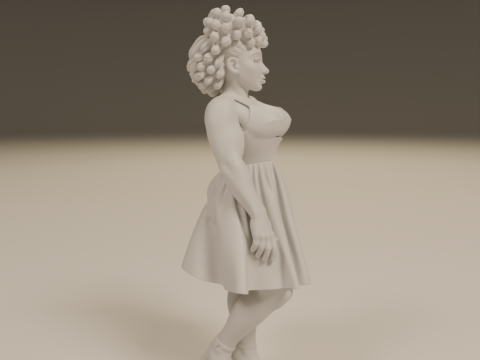 African pin-up Model Cetak 3D